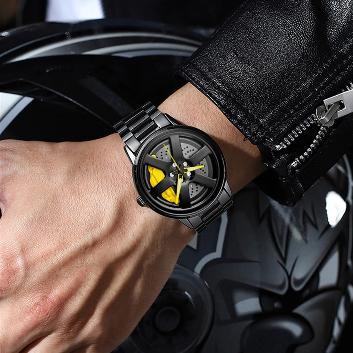VA VA VOOM Reloj Deportivo para Hombre – Diseño Automotriz con Esfera Rotatoria, Acero Inoxidable, Resistente al Agua y Movimiento de Cuarzo