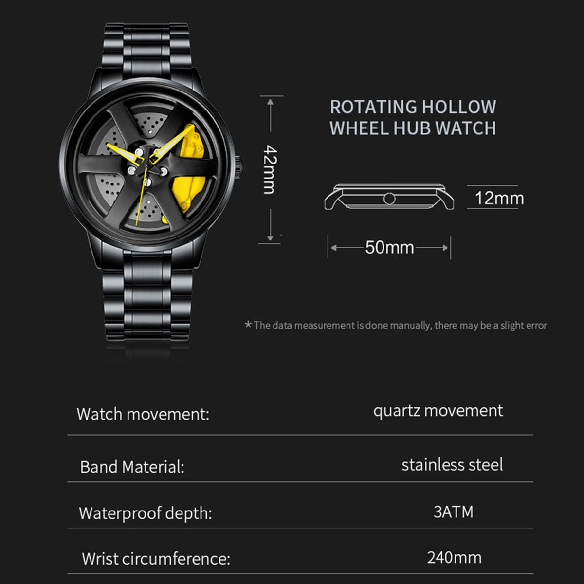 VA VA VOOM Reloj Deportivo para Hombre – Diseño Automotriz con Esfera Rotatoria, Acero Inoxidable, Resistente al Agua y Movimiento de Cuarzo