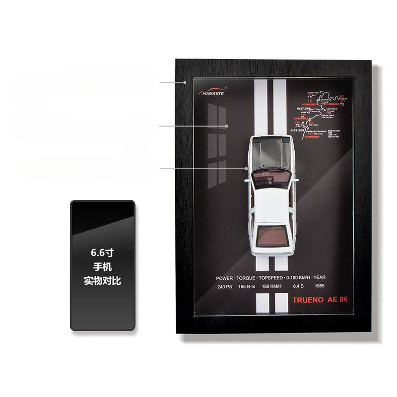 Auto Deportivo 3D de Colección – Modelo 1:32 en Marco Estereoscópico