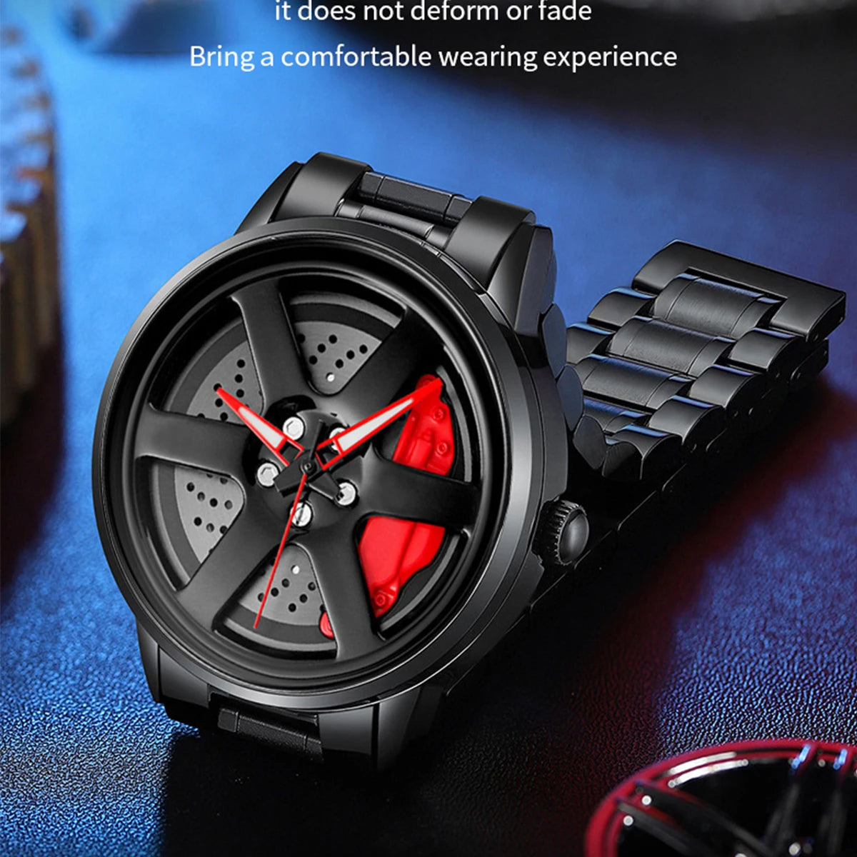 VA VA VOOM Reloj Deportivo para Hombre – Diseño Automotriz con Esfera Rotatoria, Acero Inoxidable, Resistente al Agua y Movimiento de Cuarzo