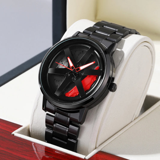 VA VA VOOM Reloj Deportivo para Hombre – Diseño Automotriz con Esfera Rotatoria, Acero Inoxidable, Resistente al Agua y Movimiento de Cuarzo