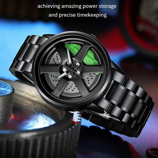 VA VA VOOM Reloj Deportivo para Hombre – Diseño Automotriz con Esfera Rotatoria, Acero Inoxidable, Resistente al Agua y Movimiento de Cuarzo